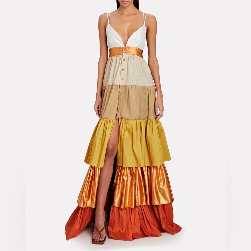 Kimberly Goldson Tiered Ombré Maxi Dress